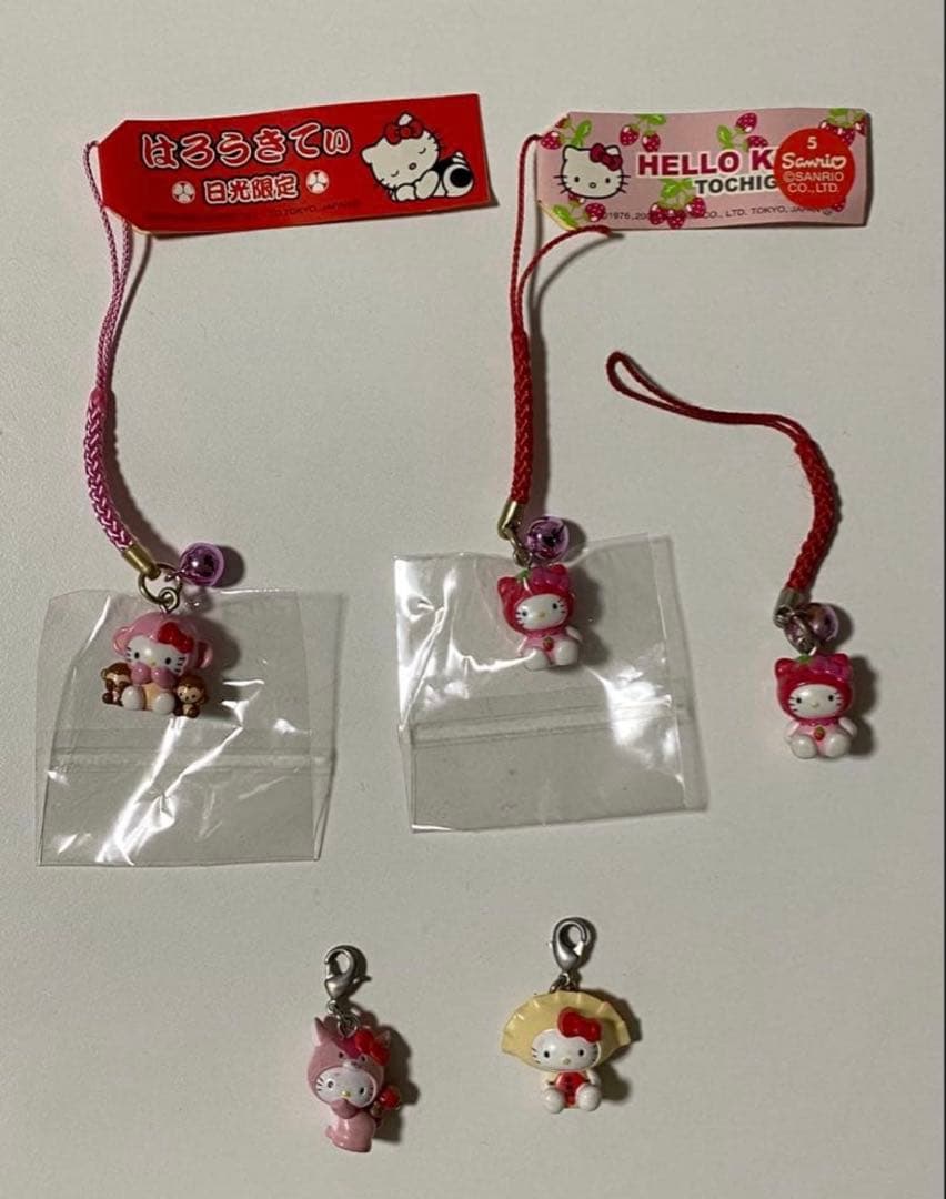 ご当地キティ　日光　サル　栃木　いちご　餃子 広島　宮島5個セット sanrio（サンリオ） サンリオいちごキャラメル 18粒入 栃木限定 キティ