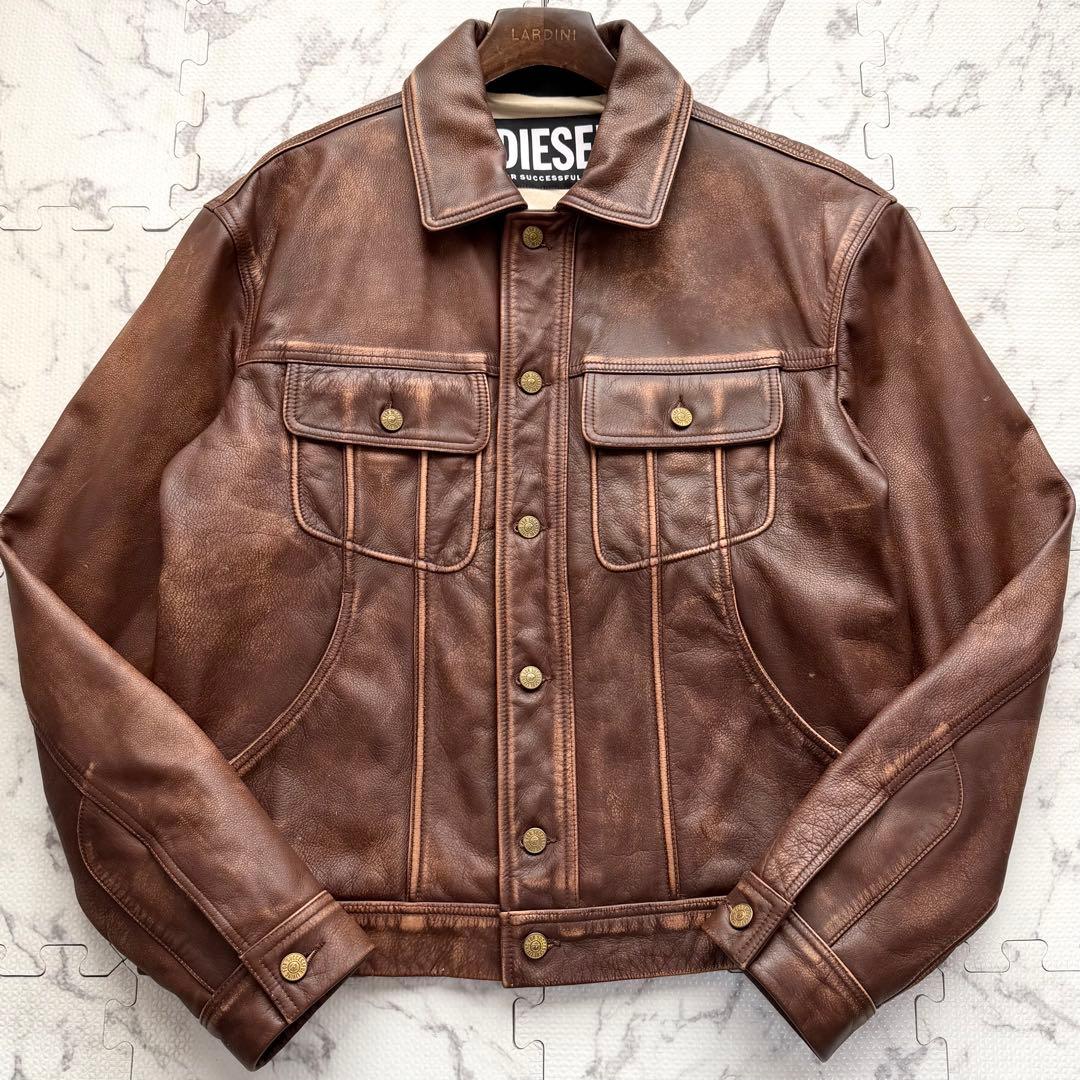 DIESEL L-RILEY GIACCA ヴィンテージ加工 レザージャケット
