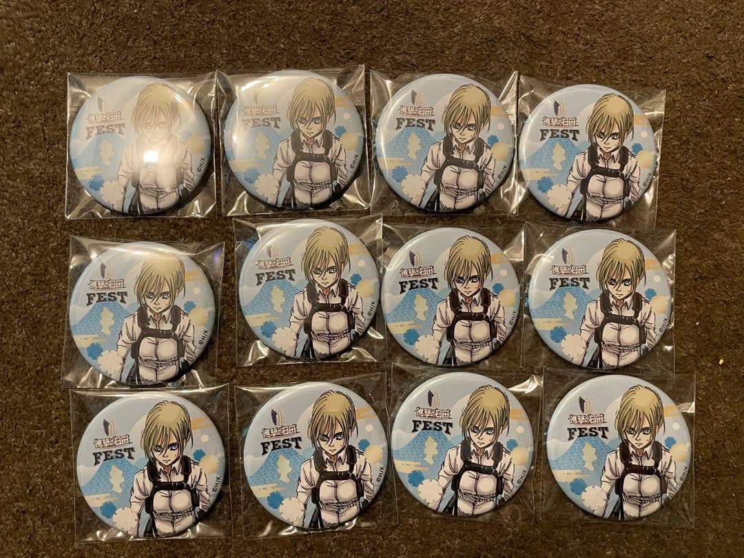 限定品 進撃の巨人 缶バッジ 進撃の日田 FEST ヒストリア クリスタ 12
