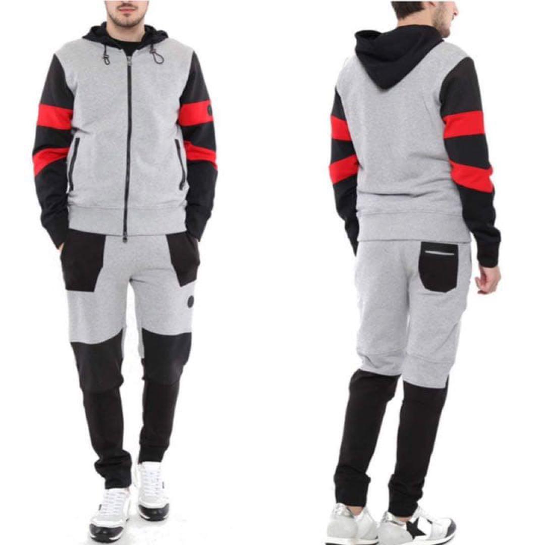 ハイドロゲン 切り替えセットアップ ジャージ パーカー スウェット グレー M