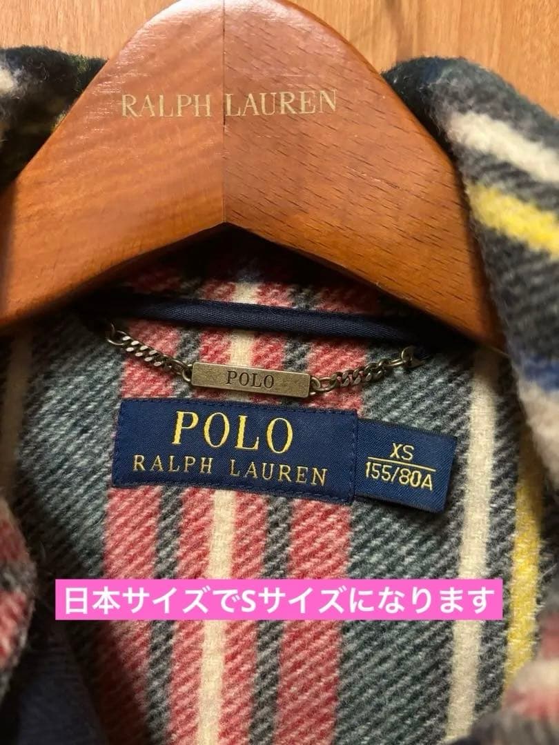 ポロラルフローレン タータンチェック ダッフルコート ショート丈 S