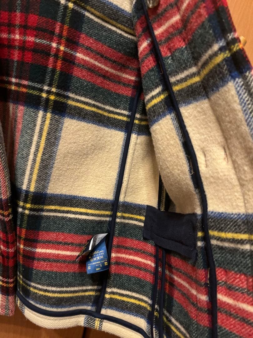 ポロラルフローレン タータンチェック ダッフルコート ショート丈 S