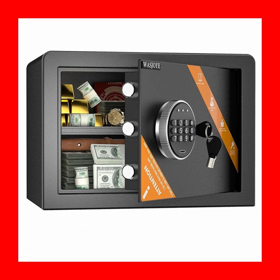 金庫 21L 家庭用金庫 テンキー式 電子セキュリティーボックス 鍵付き