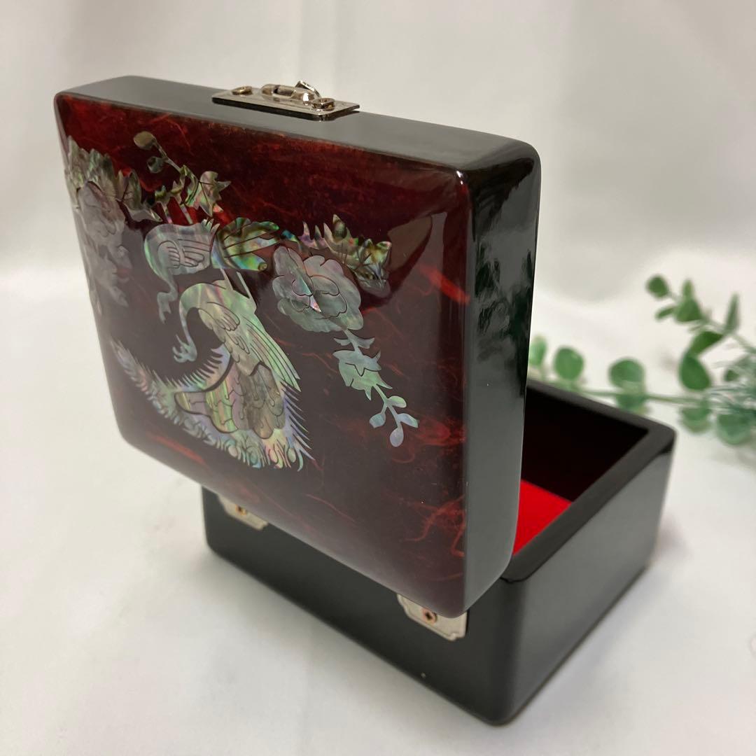韓国 螺鈿漆宝石箱 孔雀 アクセサリーケース ジュエリーボックス 小物