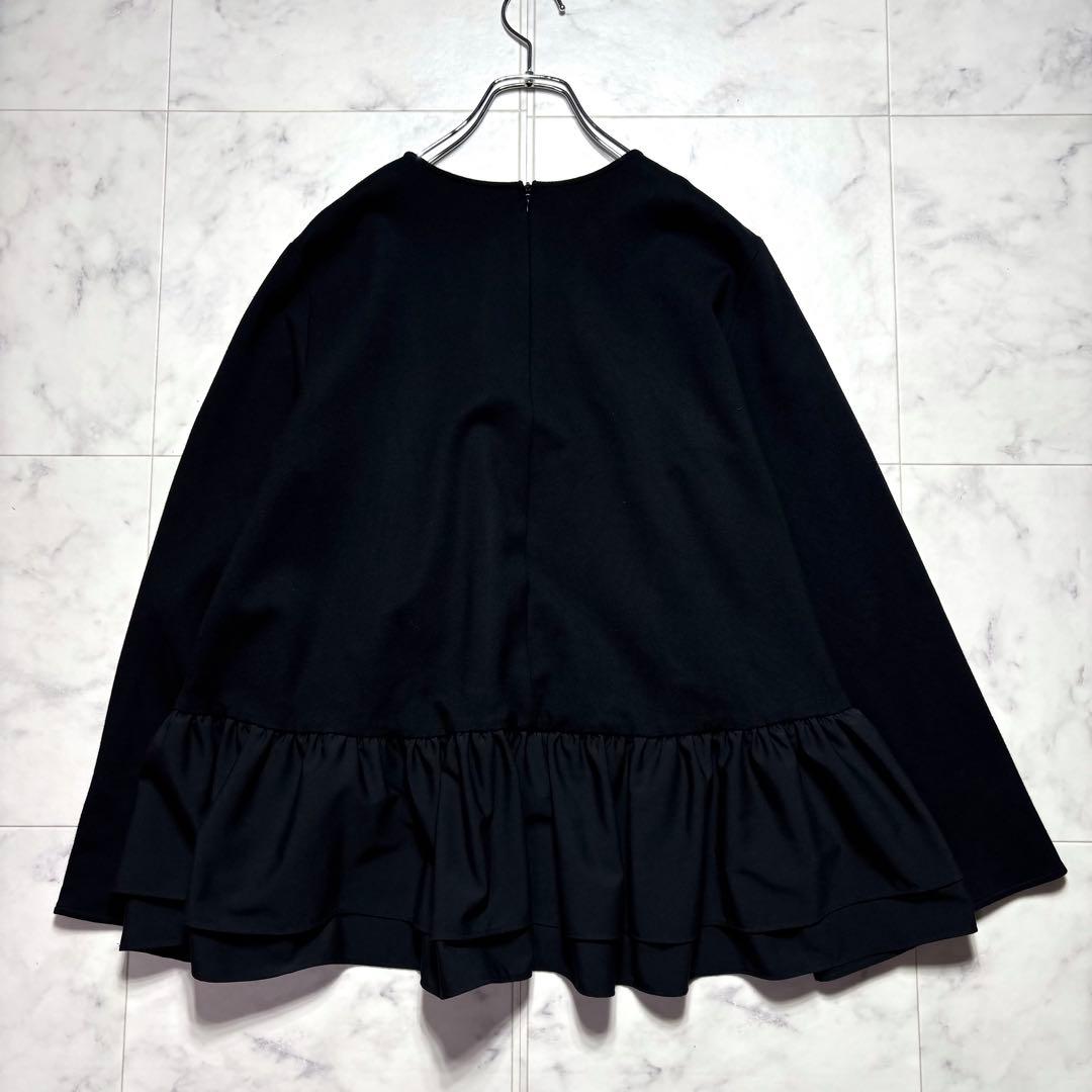 美品✨ yori ヨリ ぬくぬくヘムダブルフレアブラウス ブラック 38