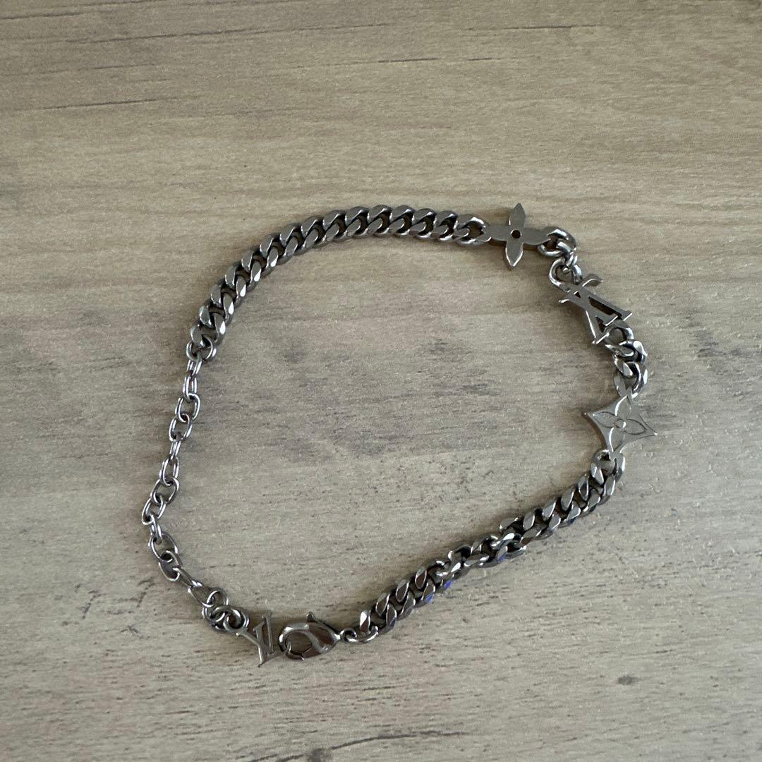 【極美品】ルイヴィトン モノグラム ロウ チェーン ブレスレット シルバー LV