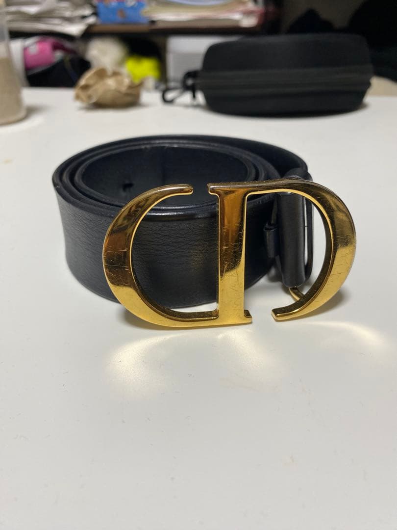 Y*u様 最終値下げDior ブラック レザー ベルト 75