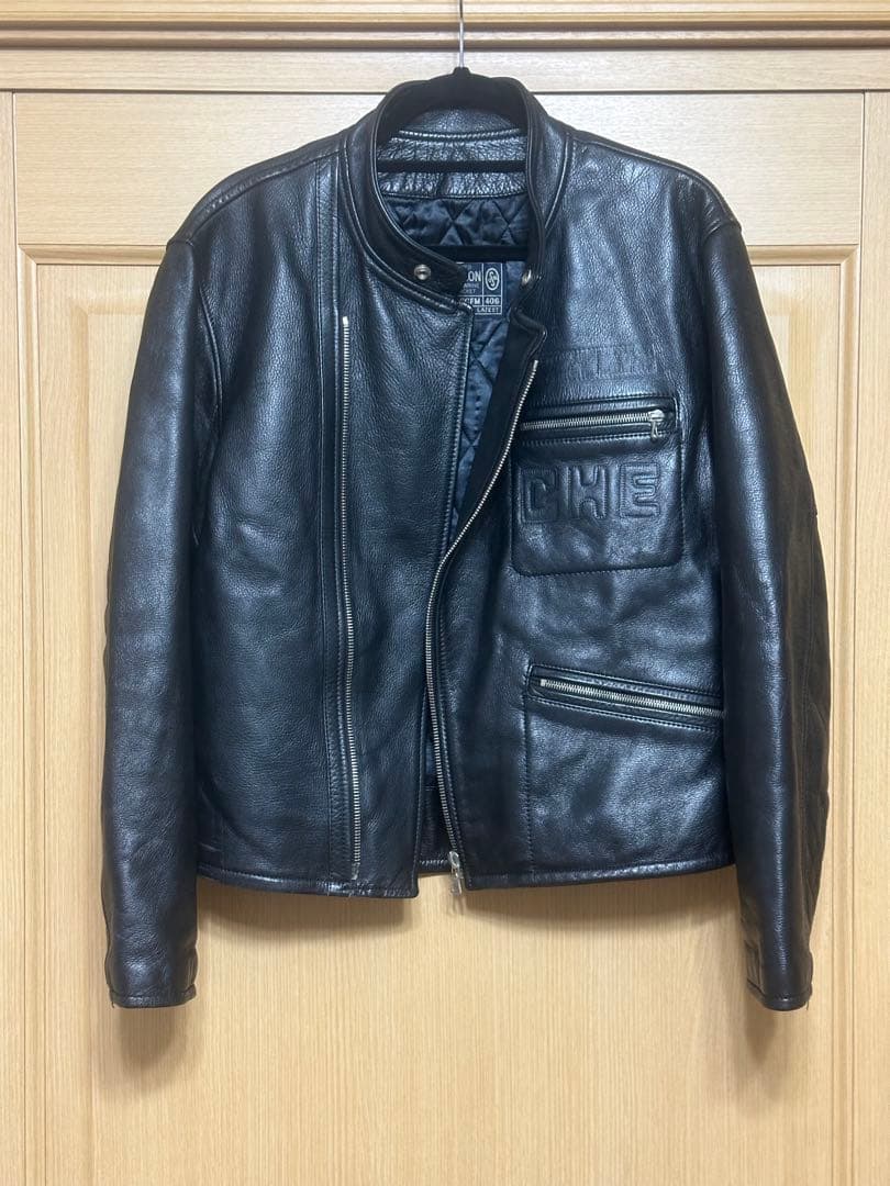 chevignon シェビニオン シングル レザージャケット L BLK
