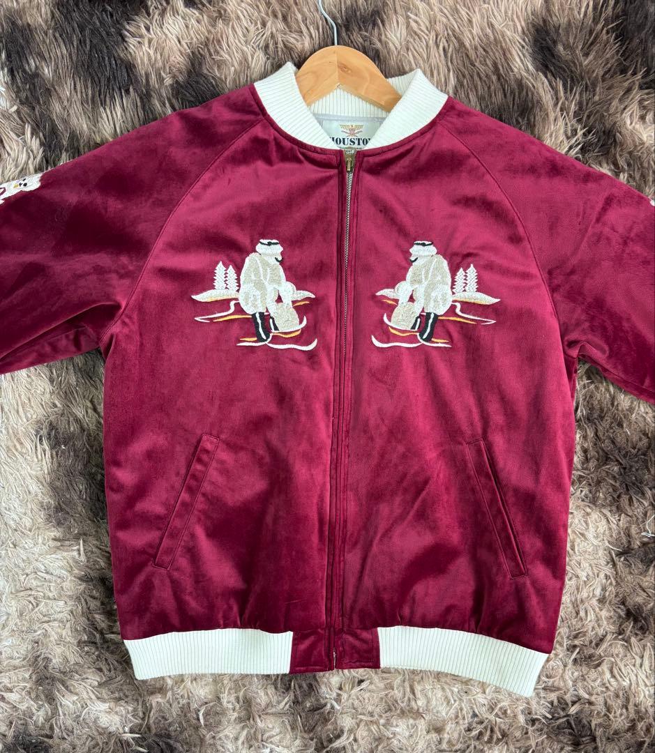 アラスカ刺繍スカジャン バーガンディ