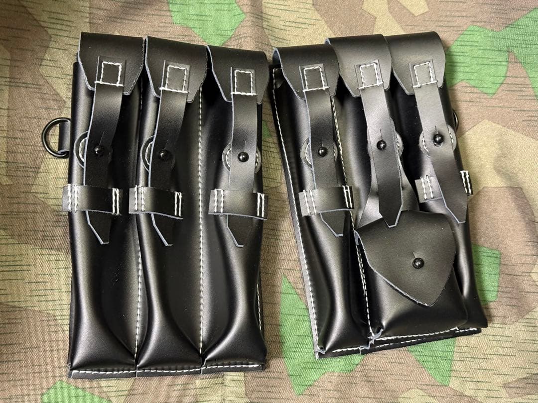 WWⅡドイツ軍 MP38/40革製マガジンポーチセット★レプリカ★サバゲ　国防軍 第二次世界大戦 ドイツ軍 アフリカ軍団兵用 MP40マガジンポーチ