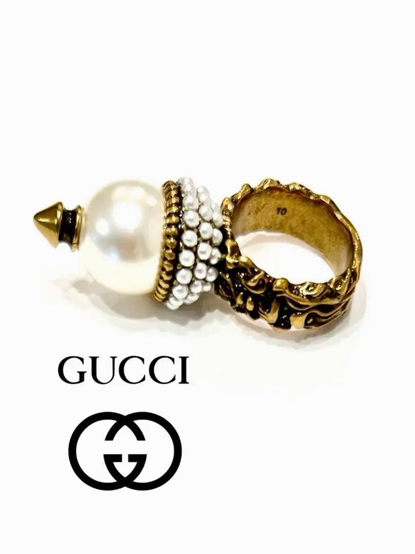 良品☆グッチ☆リング 指輪 アレッサンドロ ミケーレ グラスパール