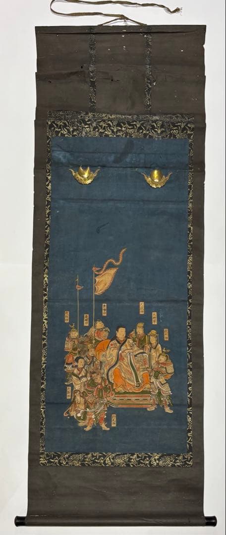 「歳徳神及び八将神図 日月飾り付」版彩色 1幅|陰陽道 牛頭天王 八将軍江戸時代