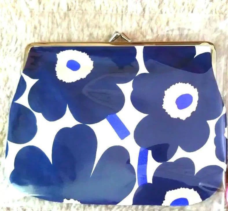 マリメッコ がま口 ネイビー レア おまけ付（小銭入） - メルカリ