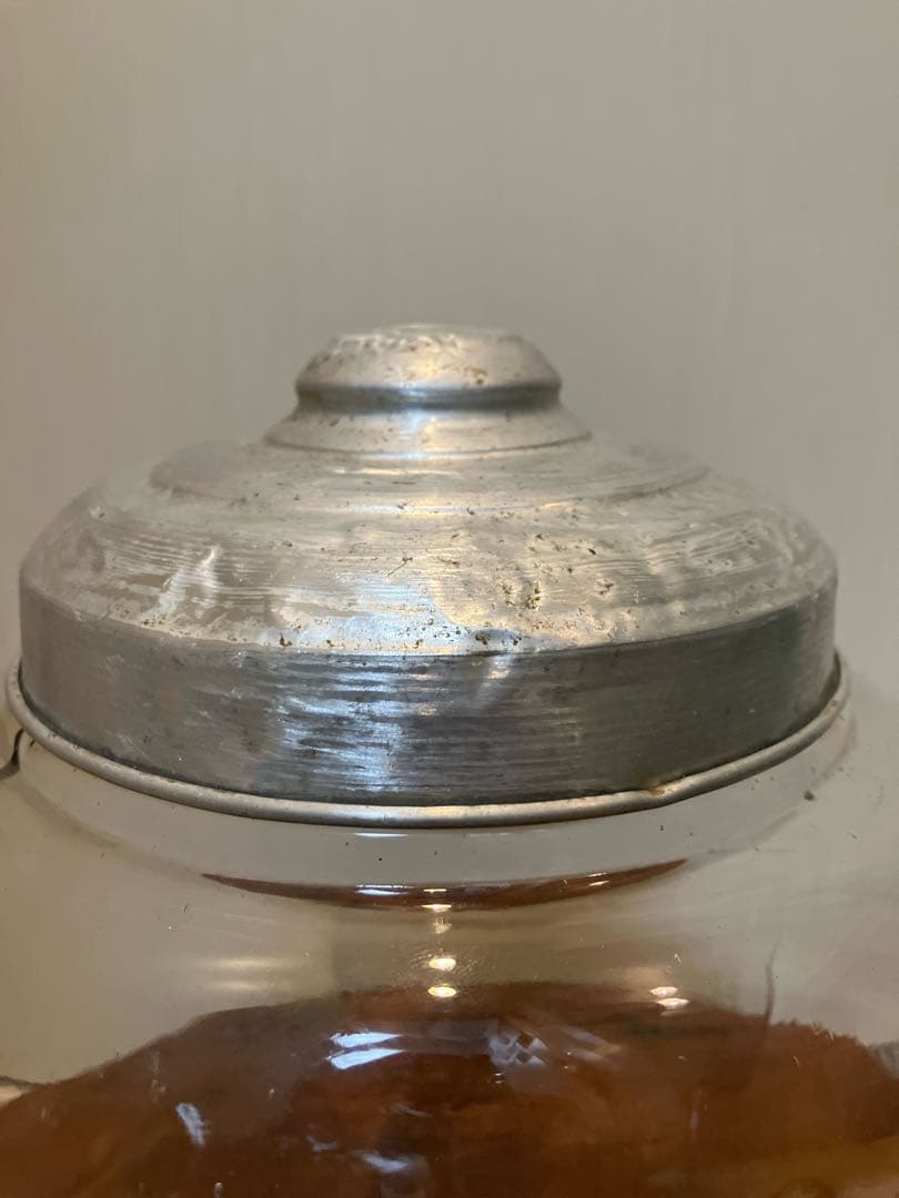 存在感抜群！当時物のジュース味覚糖のアルミ蓋付き駄菓子瓶◇