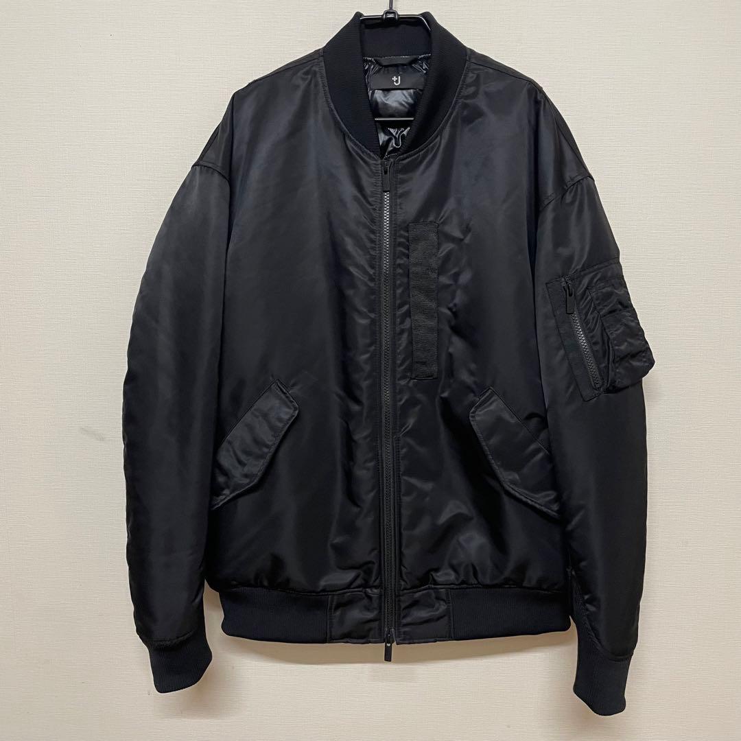 希少！ユニクロ +J ハイブリッドダウンオーバーサイズMA-1ブルゾン L黒