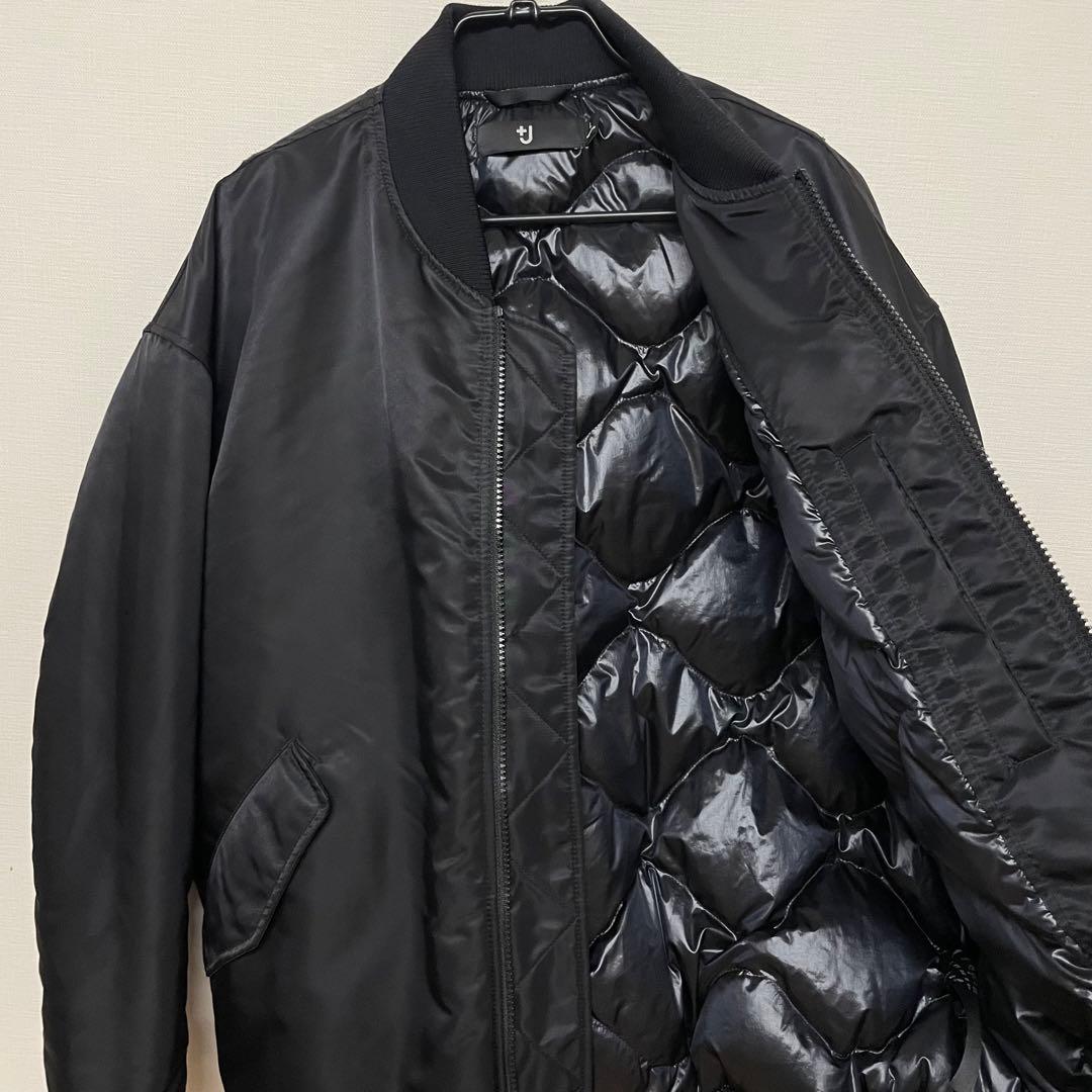 希少！ユニクロ +J ハイブリッドダウンオーバーサイズMA-1ブルゾン L黒
