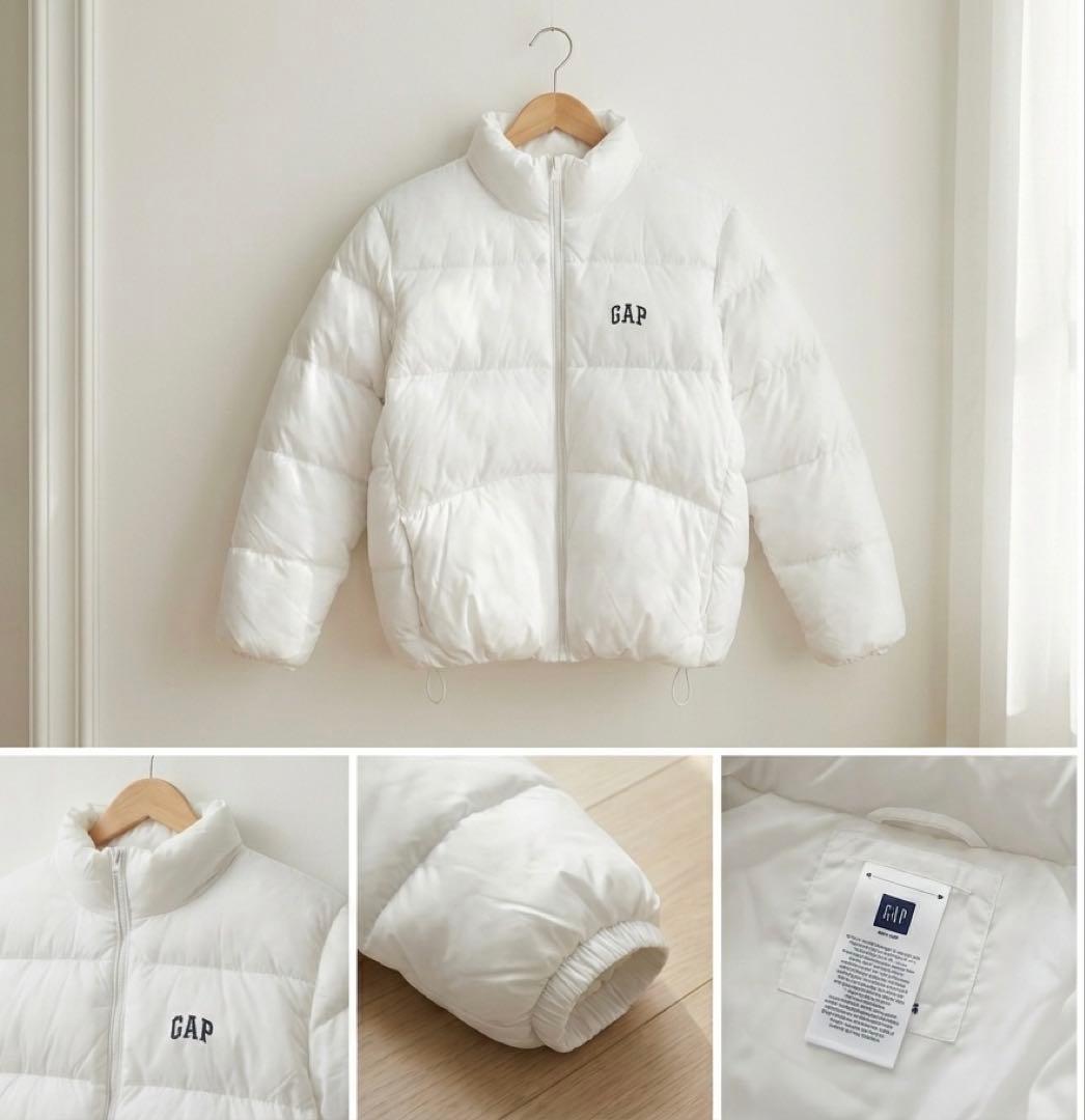 完売品！GAP ダウンジャケット ホワイト 白 ロゴ入 ダウン M