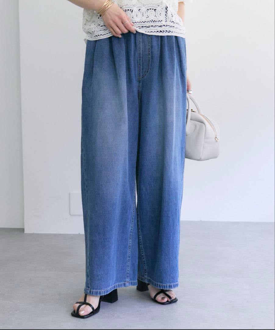 みりん様完売品ピュアルセシン25th】綿麻デニムイージーパンツタグ付き試着のみ 25th】綿麻デニムイージーパンツ | PUAL CE CIN(ピュアルセシン