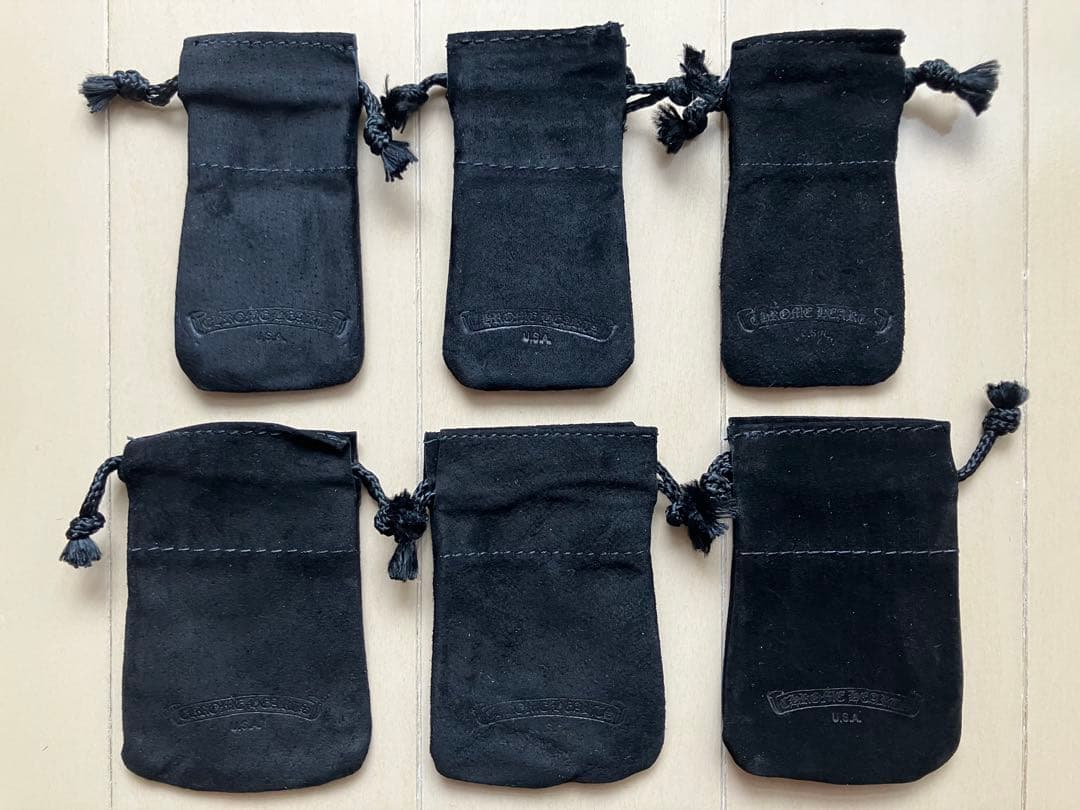 CHROME HEARTS クロムハーツ 革袋 レザー ポーチ 6個セット 天白】【セール】【CHROME HEARTS】クロムハーツ ポーチ コスメポーチ