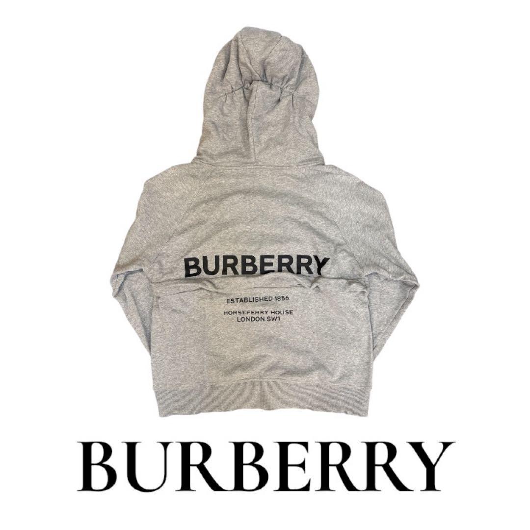 バーバリー　BURBERRY グレー フーディー　ハーフジップ　美品　大人気