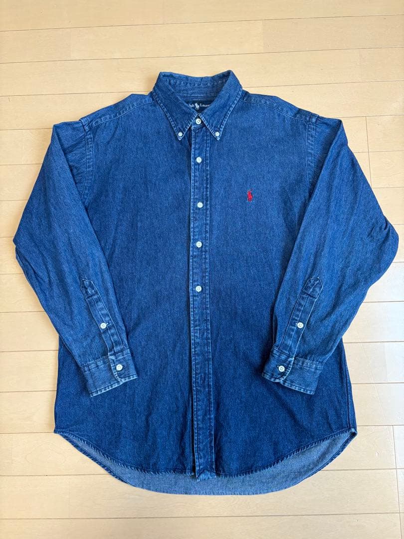 RalphLaurenデニムシャツ　BREAK Lサイズ 90s Polo Ralph Lauren 