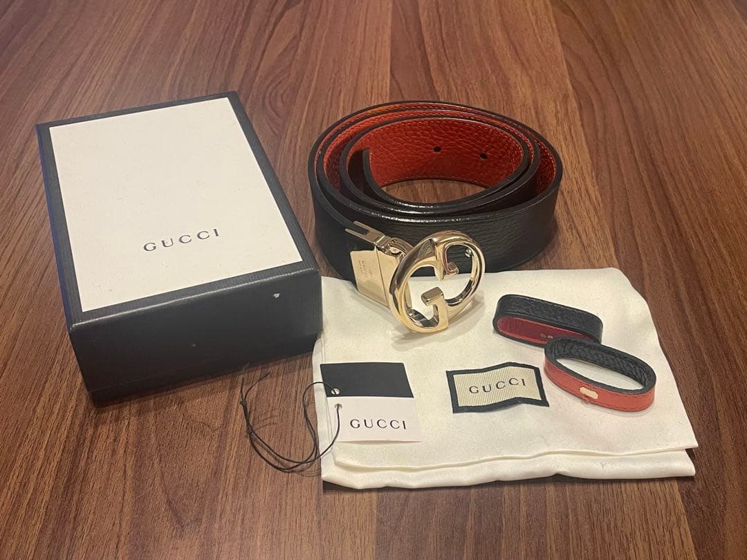 GUCCI グッチ リバーシブルベルト インターロッキングG 450000