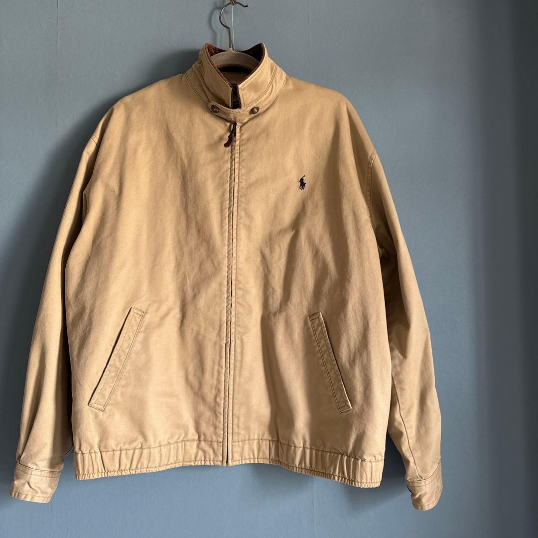 メンズ　ポロラルフローレン　 ベージュ色、ジップアップジャケット