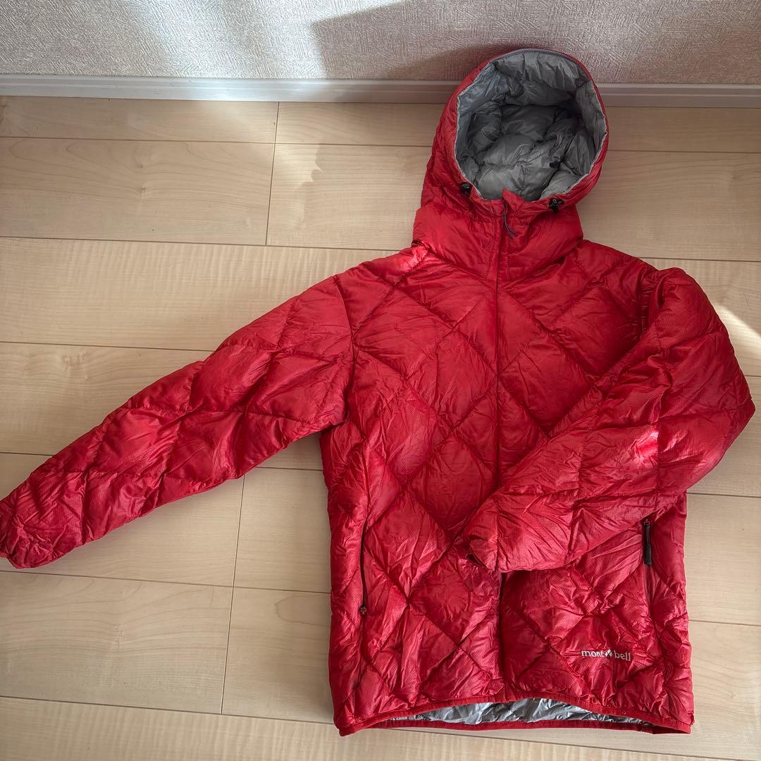 き専用モンベル　ライトアルパインパーカ　赤S フーディ　ダウン