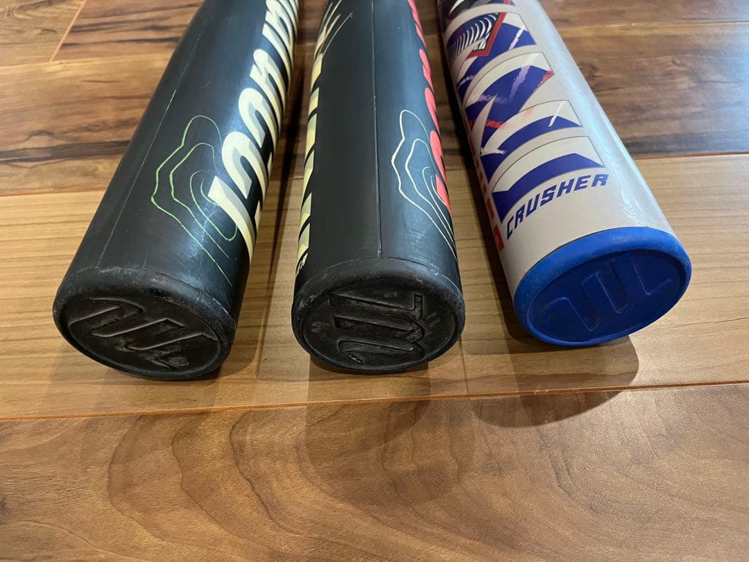 ワニクラッシャー 少年軟式バット 3本セット（青,緑,赤）ケース付き