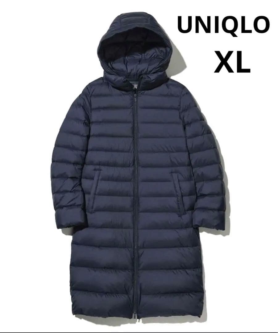 にやんちゆ　ユニクロ ウルトラライトダウンロングコート XL ネイビー