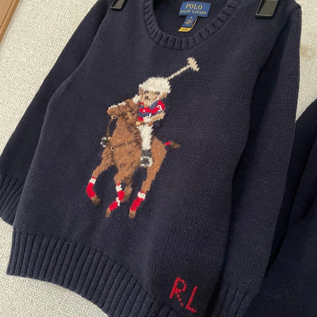 希少POLOラルフローレン/ポロベアニット親子ペア2枚セット/男女兼用
