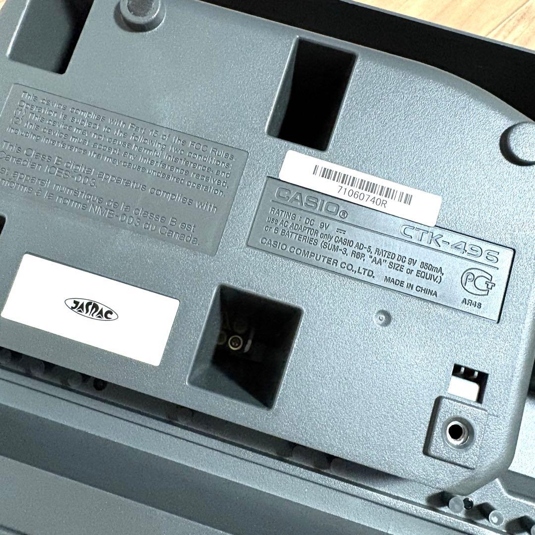 良品【CASIO CTK-496】電子キーボード 電子ピアノ 61鍵 動作確認済