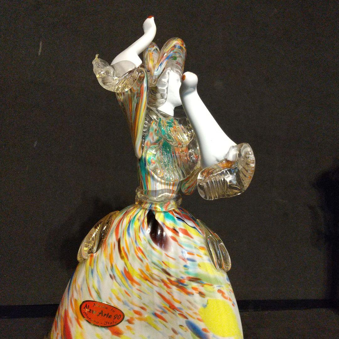ベネチアガラス工芸品 フィギュリン 貴重フラメンコ ペア 粉ガラスで