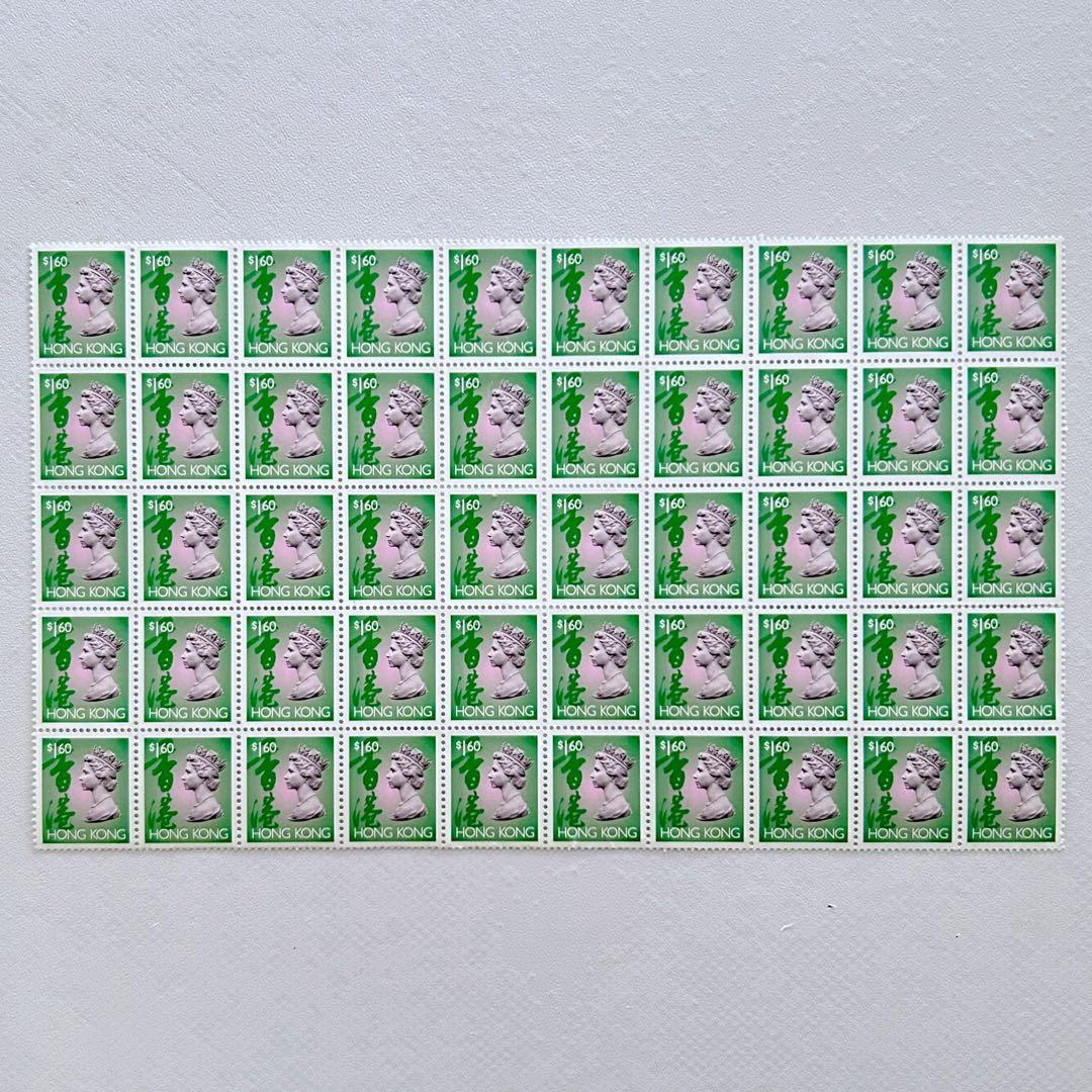 (4)英国領香港 未使用切手 エリザベス女王 ＄1.60 x 50枚