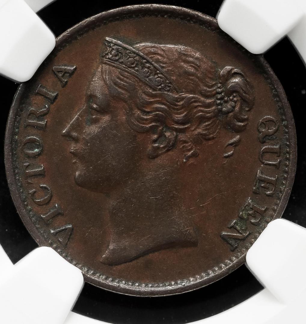 NGC-AU53BN 海峡植民地 ヴィクトリア 1/2Cent 1845 海峡植民地のビクトリアコイン | 古銭の森