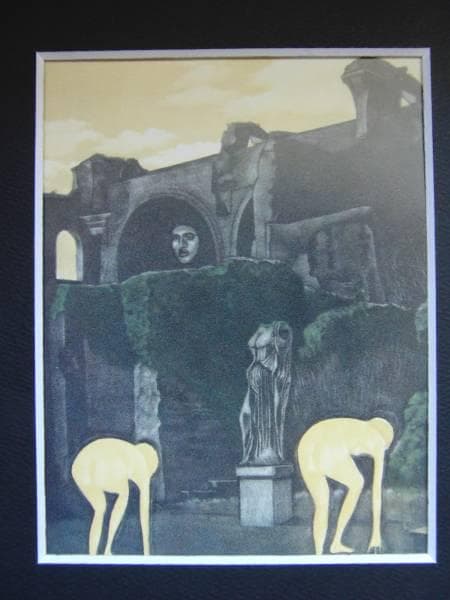 池田 満寿夫、くずれた土、希少な額装用画集より、美品、新品額装付