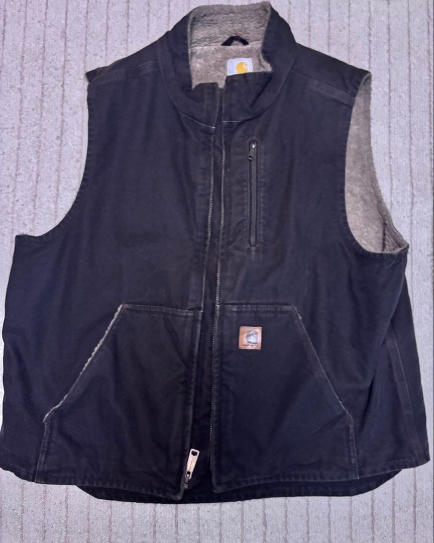 トップス 90S Carhartt boa vest dark brown Mexico