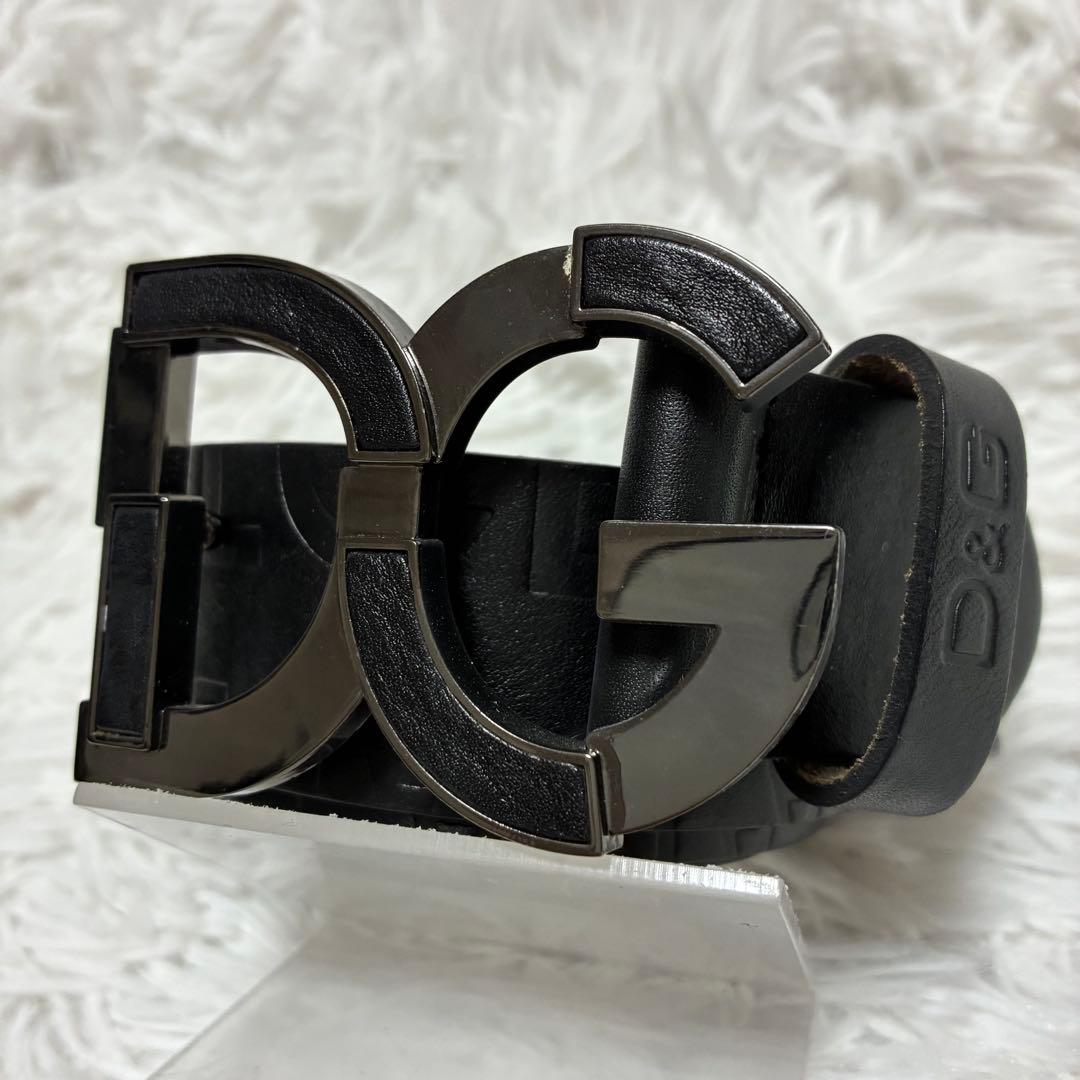 DOLCE & GABBANA ベルト　バックル　DC レザー　イタリア製