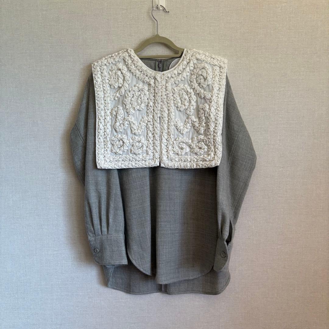 Pheeta Annabel Shirts フィータ つけ襟付きウールシャツ