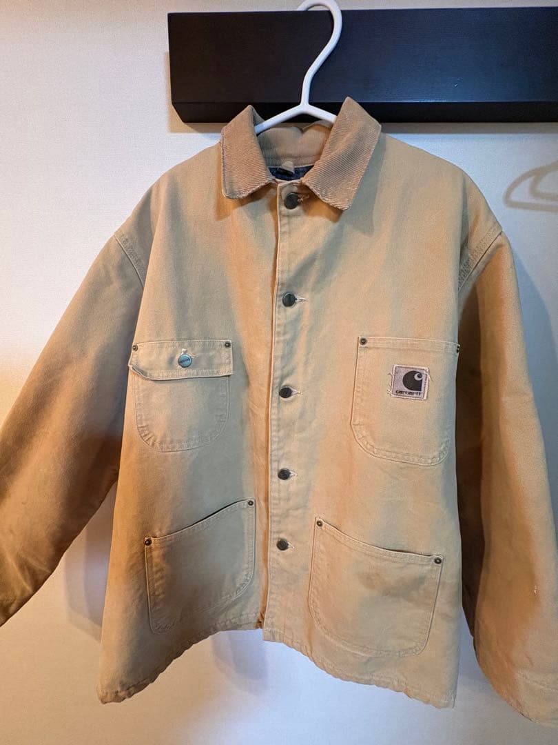 【レア】90's Carhartt ミシガンチョアコート ブランケット裏地付き USA製 カーハート ミシガンチョアコート ブランケットライナー ダーク