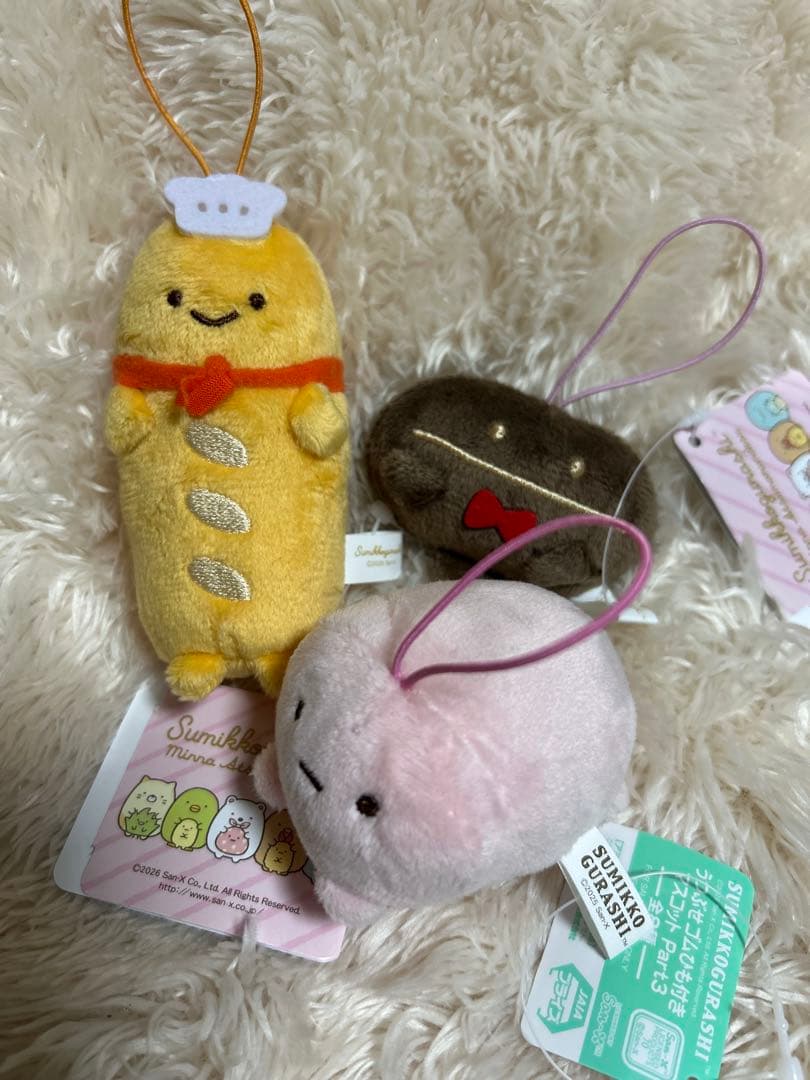 すみっコぐらし うつぶせゴムひも付きマスコット たぴおか パン店長 3