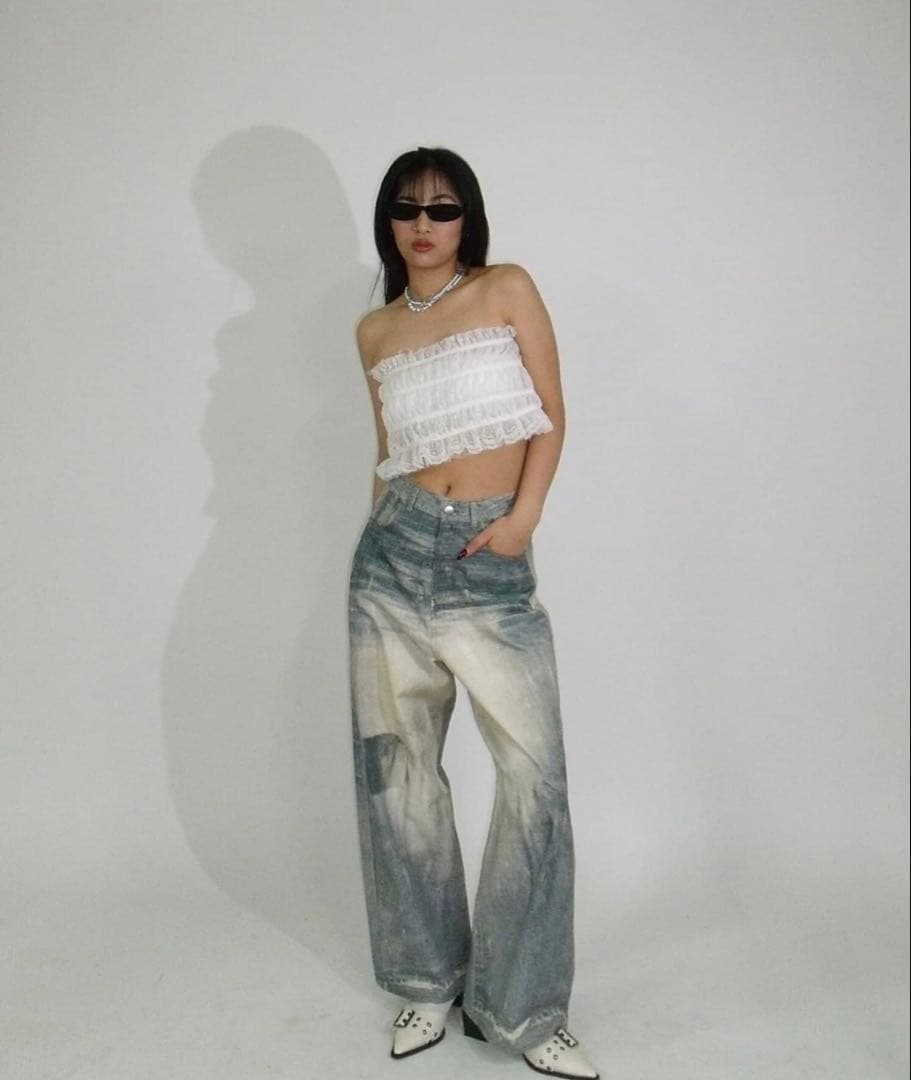 Six M/シックスエム　トロンプルイユデニムパンツ