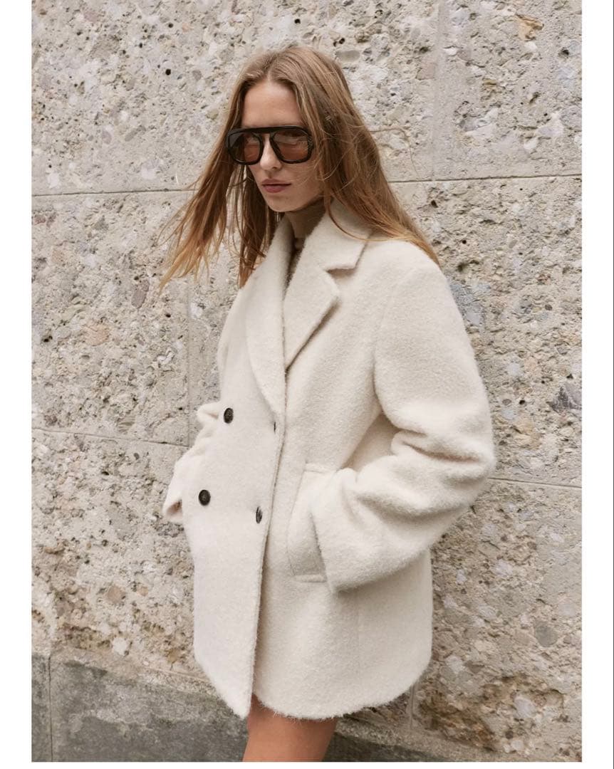 ブークレダブルブレストミディ丈コート ZARA コート XS - メルカリ