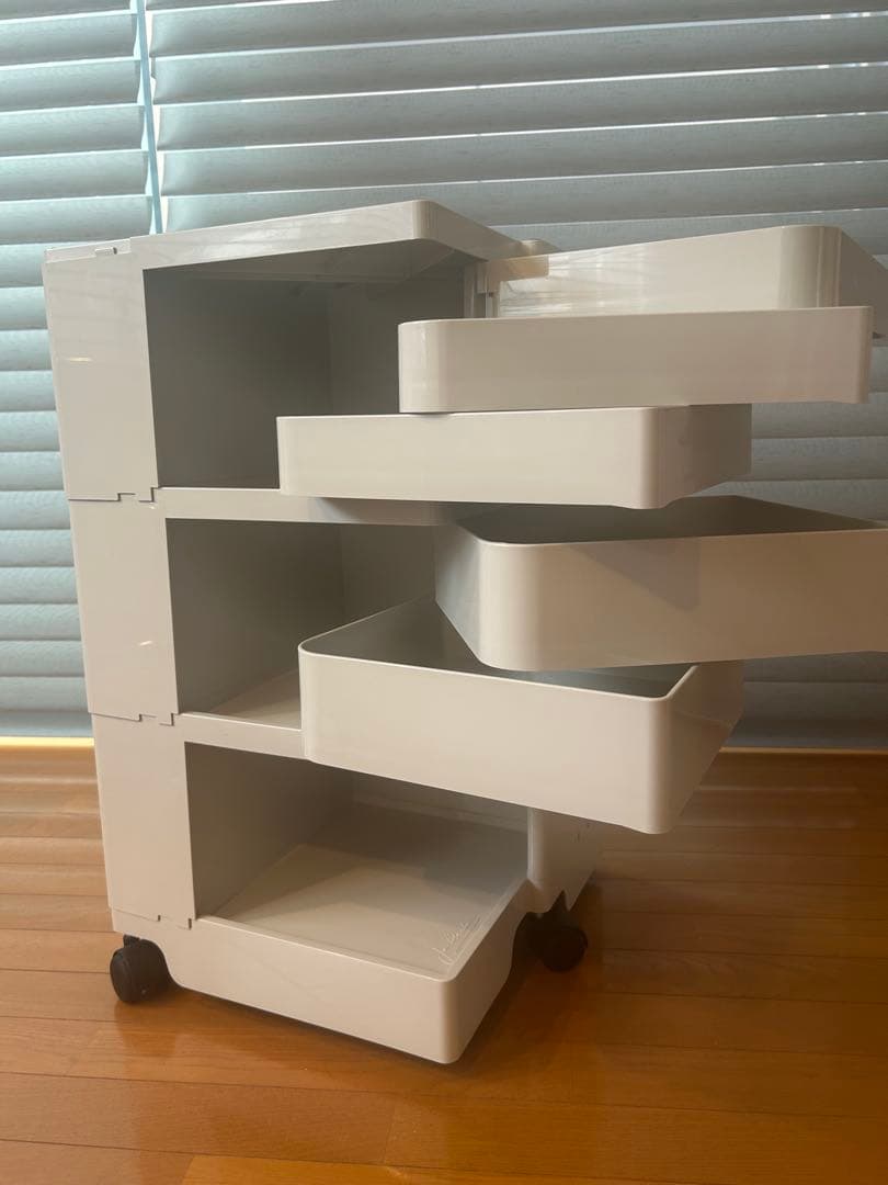 正規品 ボビーワゴン ビーライン 3段5トレイ ストーンホワイト ワゴン