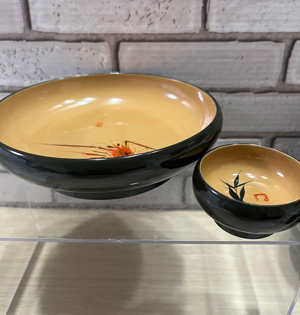 能登輪島塗 海老笹蒔絵 木製 刺身皿 小皿 各10個セット 希少 - メルカリ