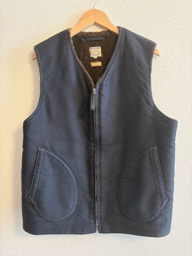 リアルマッコイズ USN アルパカ ベスト THE REAL McCOY'S ザ リアルマッコイズ VEST, ALPACA, PILE-LINED アルパカ ベスト