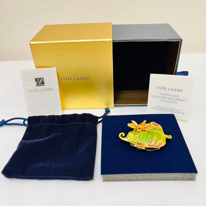 希少エスティローダー　ホワイトリネン　ソリッドパフューム　練香水　マジカルリーフ