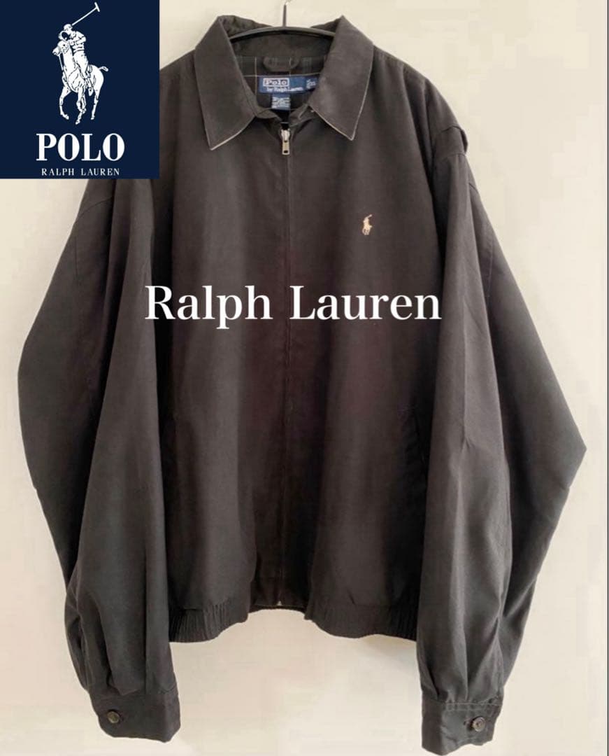 【希少】XL 黒 ラルフローレン スイングトップ フェイクスエード 美品