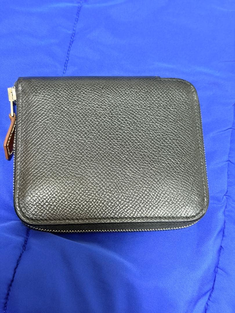 HERMESエルメス アザップ シルクインコンパクト 黒エプソン 内側グリーン