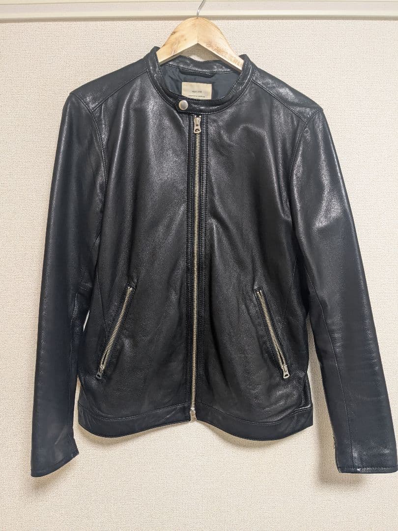 レザーシングルライダースジャケット ブラック L ライダースジャケット シングルライダースジャケット ライダース